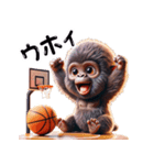 子供ゴリラ×バスケットボール！3Dリアル（個別スタンプ：17）