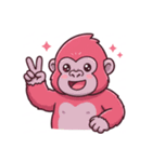 ピンクゴリラの感情大冒険！（個別スタンプ：10）