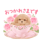 大人かわいい♡いぬと花のスタンプ（個別スタンプ：10）