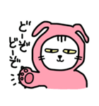ピンクうさぎの着ぐるみネコ（個別スタンプ：12）