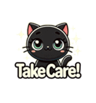 日常会話に使える黒猫の魅力的なスタンプ（個別スタンプ：11）