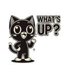 日常会話に使える黒猫の魅力的なスタンプ（個別スタンプ：13）