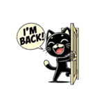 日常会話に使える黒猫の魅力的なスタンプ（個別スタンプ：14）