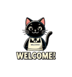 日常会話に使える黒猫の魅力的なスタンプ（個別スタンプ：15）