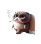 不良ネコ 適当な返事（個別スタンプ：4）