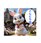 ウサちゃんのポジティブなあいさつ（個別スタンプ：1）