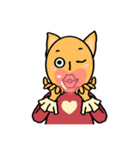 オレンジ色の子猫（ラブ）（個別スタンプ：1）