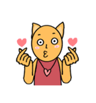 オレンジ色の子猫（ラブ）（個別スタンプ：2）