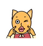 オレンジ色の子猫（ラブ）（個別スタンプ：3）