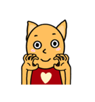オレンジ色の子猫（ラブ）（個別スタンプ：6）