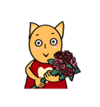 オレンジ色の子猫（ラブ）（個別スタンプ：9）