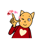 オレンジ色の子猫（ラブ）（個別スタンプ：17）
