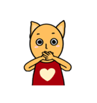 オレンジ色の子猫（ラブ）（個別スタンプ：21）