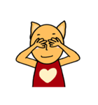 オレンジ色の子猫（ラブ）（個別スタンプ：22）