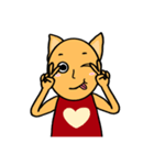 オレンジ色の子猫（ラブ）（個別スタンプ：32）