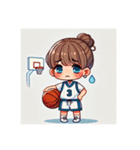 女子バスケットボール部キャラ（個別スタンプ：5）