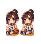 女子バスケットボール部キャラ（個別スタンプ：6）