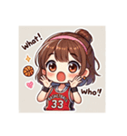 女子バスケットボール部キャラ（個別スタンプ：8）