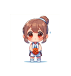 女子バスケットボール部キャラ（個別スタンプ：9）