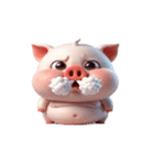 ピンクのブタ 何かがおかしいと感じる（個別スタンプ：21）