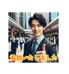 ビジネスマンの毎日挨拶スタンプ（個別スタンプ：1）
