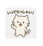 ゆるかわ白ねこ：毎日つかえる挨拶スタンプ（個別スタンプ：4）
