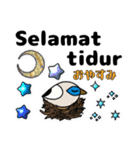 カンムリシロムク インドネシア語 日本語（個別スタンプ：8）