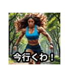 美しくて力強いボディビル美女（個別スタンプ：14）