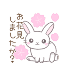 【春】毎日使える敬語☆白うさぎ（個別スタンプ：4）
