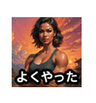 様子のおかしい筋肉美女（個別スタンプ：4）
