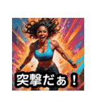 様子のおかしい筋肉美女（個別スタンプ：15）