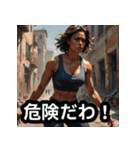 様子のおかしい筋肉美女（個別スタンプ：16）