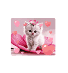 可愛い子猫桜色（個別スタンプ：4）