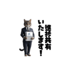 【敬語】スーツを着た猫たち（個別スタンプ：7）