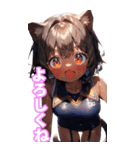 ゆるふわ猫ガールちゃん 水兵コスVer BIG（個別スタンプ：3）