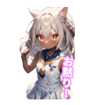 ゆるふわ猫ガールちゃん 水兵コスVer BIG（個別スタンプ：13）
