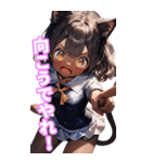ゆるふわ猫ガールちゃん 水兵コスVer BIG（個別スタンプ：25）
