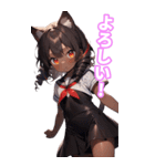 ゆるふわ猫ガールちゃん 水兵コスVer BIG（個別スタンプ：30）