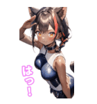 ゆるふわ猫ガールちゃん 水兵コスVer BIG（個別スタンプ：31）