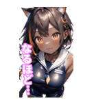 ゆるふわ猫ガールちゃん 水兵コスVer BIG（個別スタンプ：33）