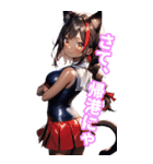 ゆるふわ猫ガールちゃん 水兵コスVer BIG（個別スタンプ：40）