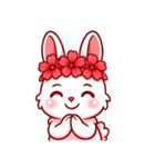 さくらうさぎのごあいさつスタンプ（個別スタンプ：32）
