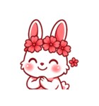さくらうさぎのごあいさつスタンプ（個別スタンプ：34）