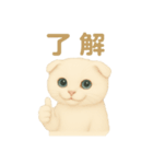 白猫スコティッシュホールドのあいさつ（個別スタンプ：9）