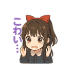 可愛いリボンを付けた女の子スタンプ（個別スタンプ：25）