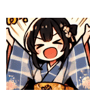 デフォルト和服少女（個別スタンプ：1）