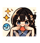 デフォルト和服少女（個別スタンプ：2）