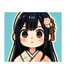 デフォルト和服少女（個別スタンプ：5）