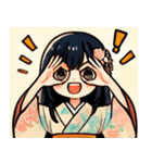 デフォルト和服少女（個別スタンプ：7）
