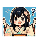 デフォルト和服少女（個別スタンプ：8）